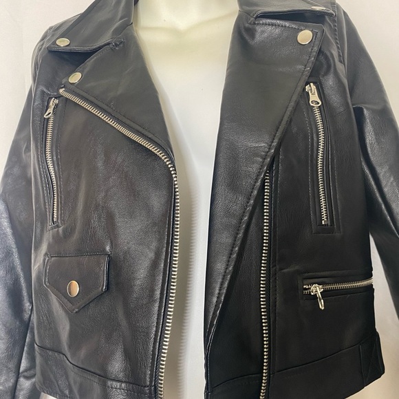 Love Tree Classic Black 100 % POLYURETHANE Jacket - Picture 4 of 8